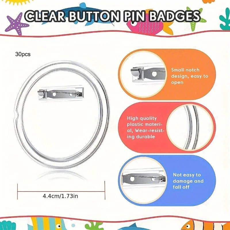30pcs acrylic blank badge pin  - Button Badge Blank 评论和价格