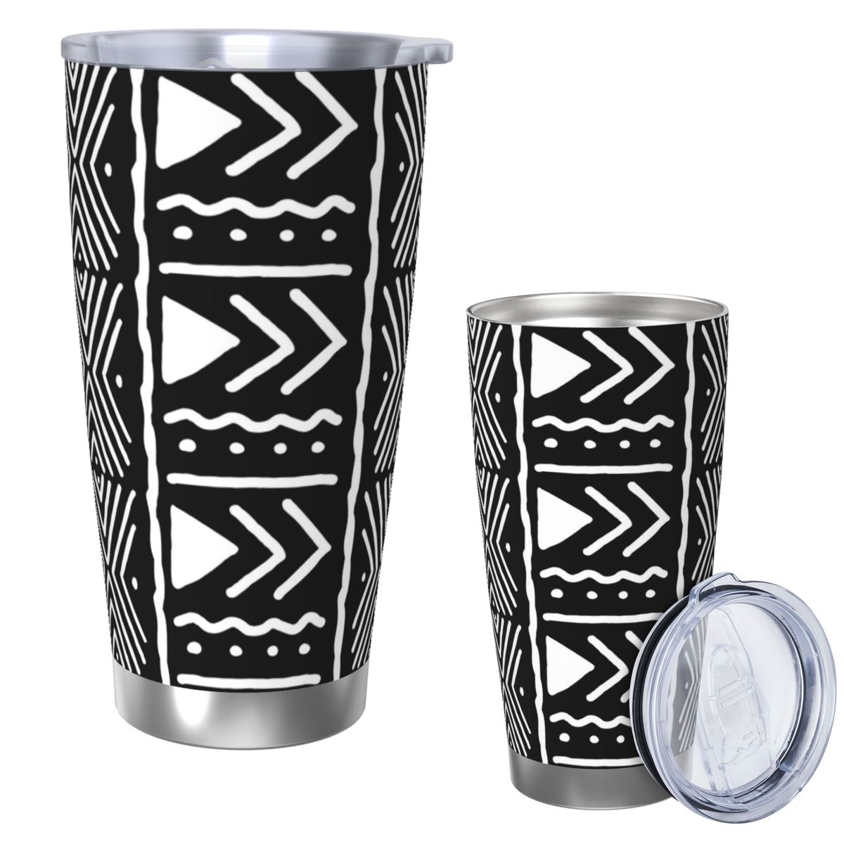 Black And White African Bogola - Tumbler 20Oz White 评论和价格