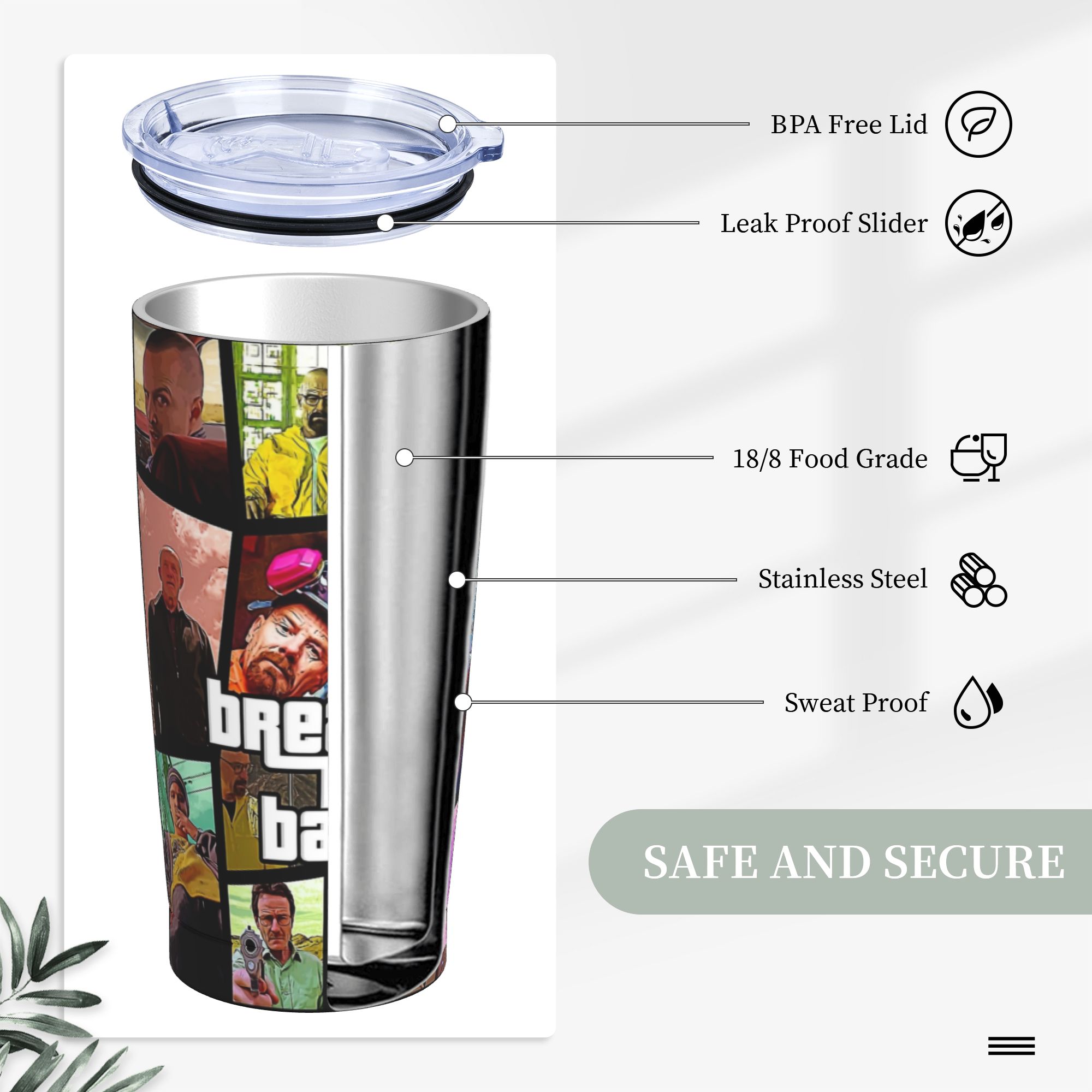 Breaking Bad Walter White Post - Tumbler 20Oz White 评论和价格