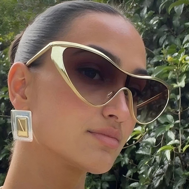 Rimless Y2K Style Sunglasses R - Metal Photo Panel 评论和价格