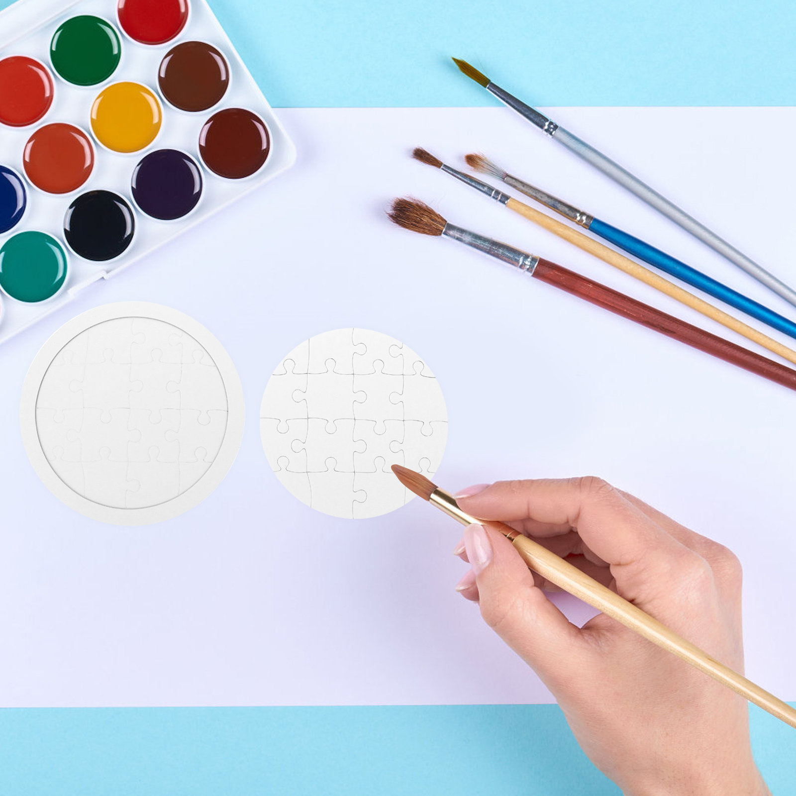 4 Sets Puzzle Blank Coloring P - Puzzle Blank White 评论和价格