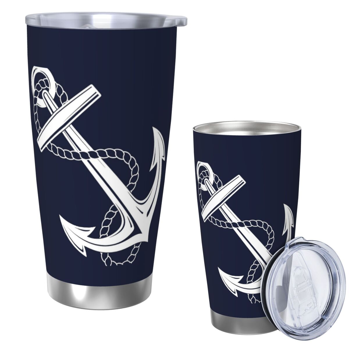 Anchor Nautical White & Navy S - Tumbler 20Oz White 评论和价格